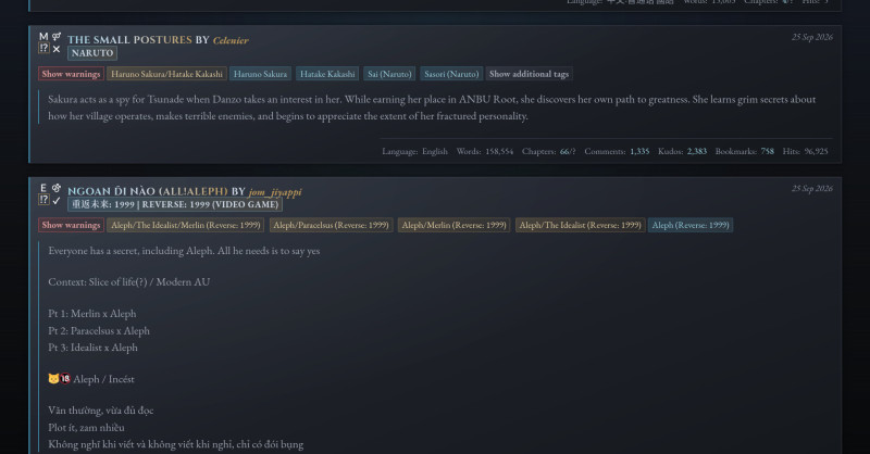 Gilded Frost β AO3 Site Skin screenshot 4
