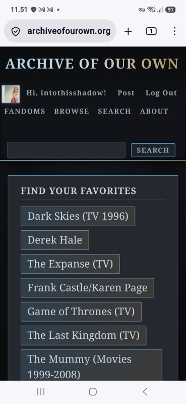 Gilded Frost β AO3 Site Skin screenshot 5
